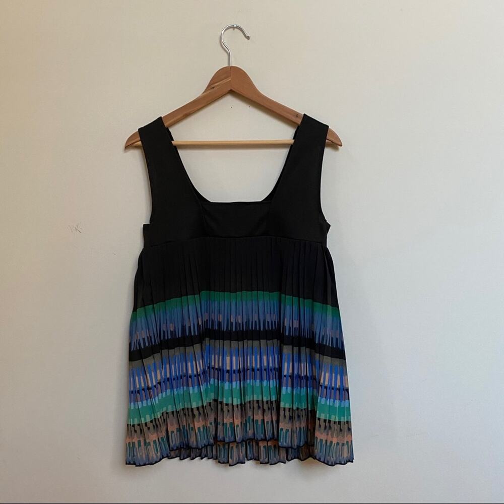 Deletta Anthropologie Lattice Micro Pleated Tank Blouse